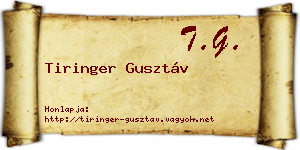 Tiringer Gusztáv névjegykártya