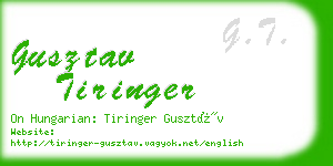 gusztav tiringer business card